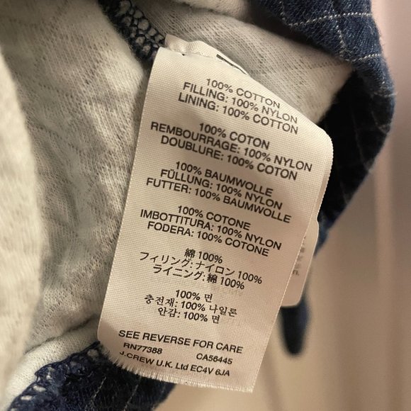 J.Crew Quilted Indigo Sweatshirt S - Picture 4 of 5